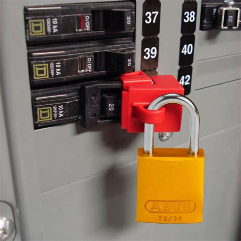 electric breaker box lock|lockable circuit breaker boxes.